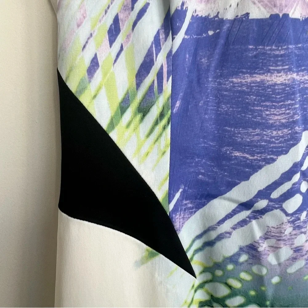 NWOT Karen Millen Signature Stretch palm tree tropical print pencil shift dress
